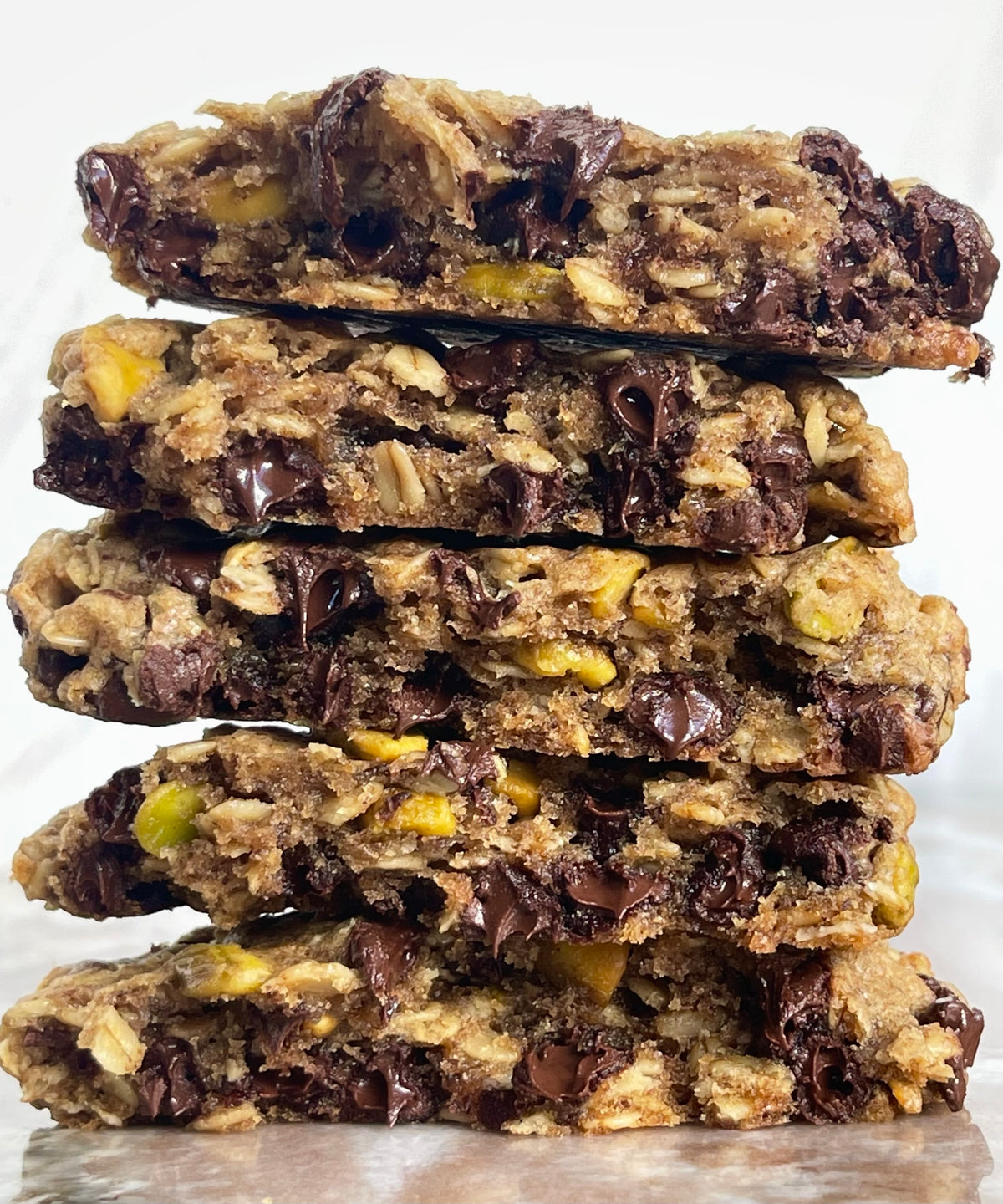 Pistachio Chocolate Oatmeal Cookies