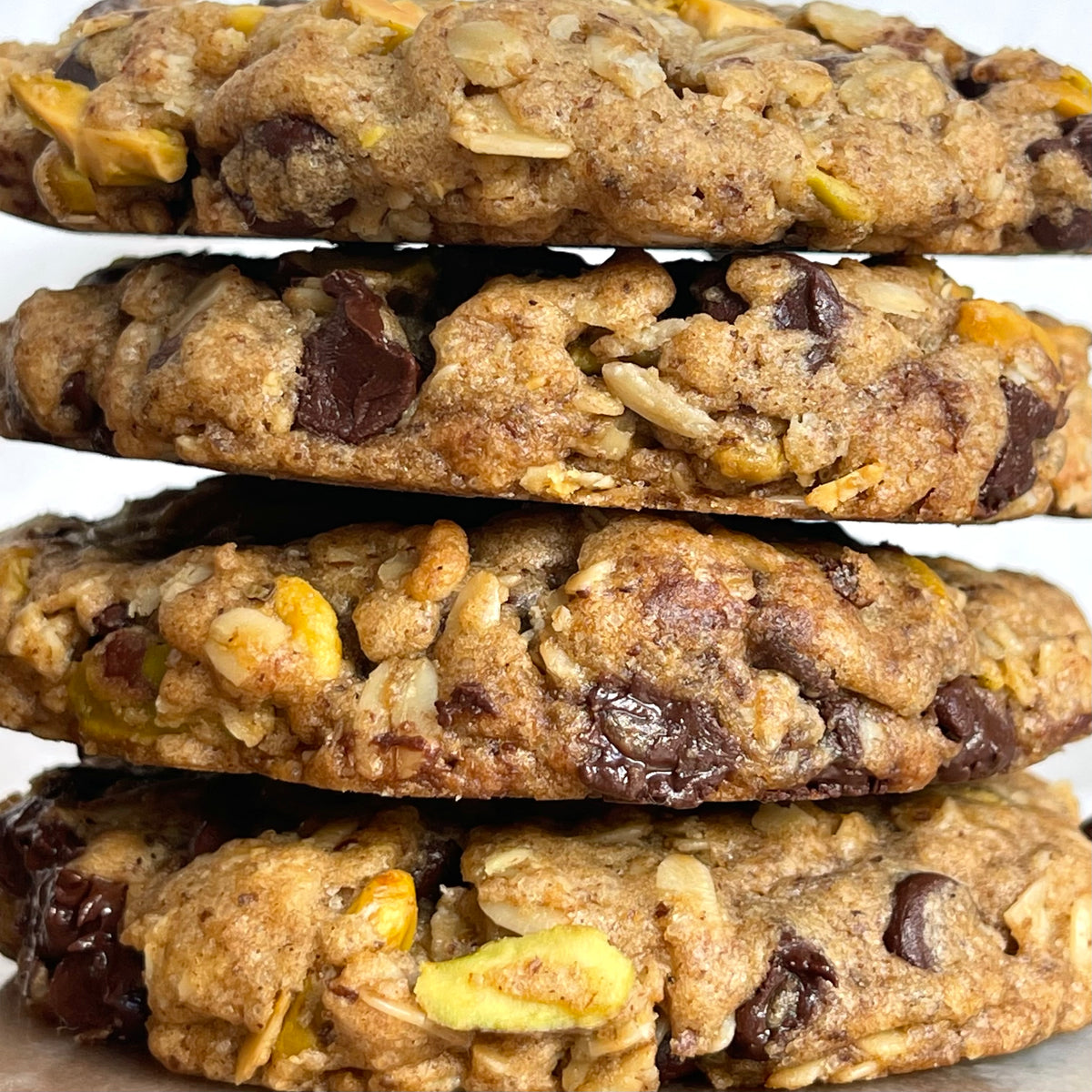 Pistachio Chocolate Oatmeal Cookies